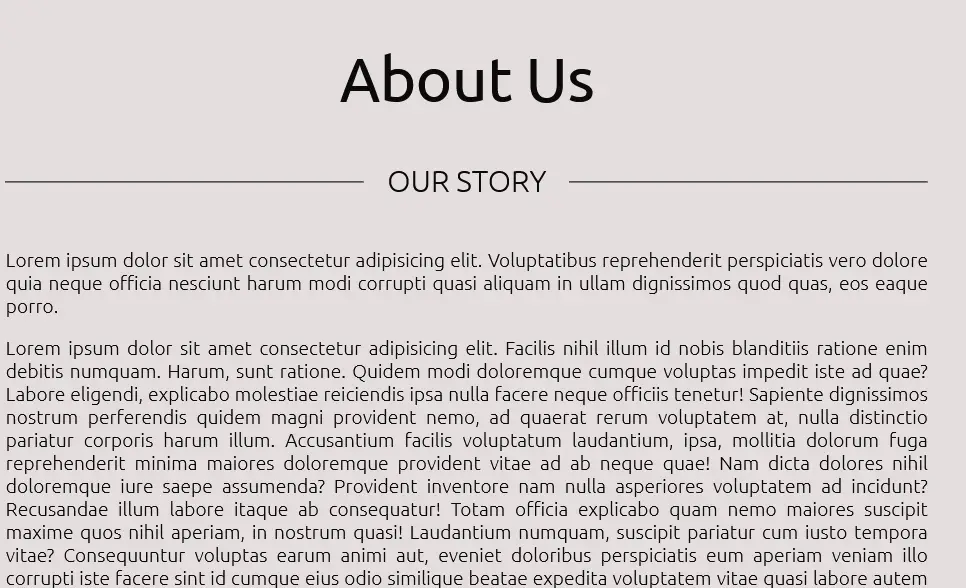 About Us page for blog